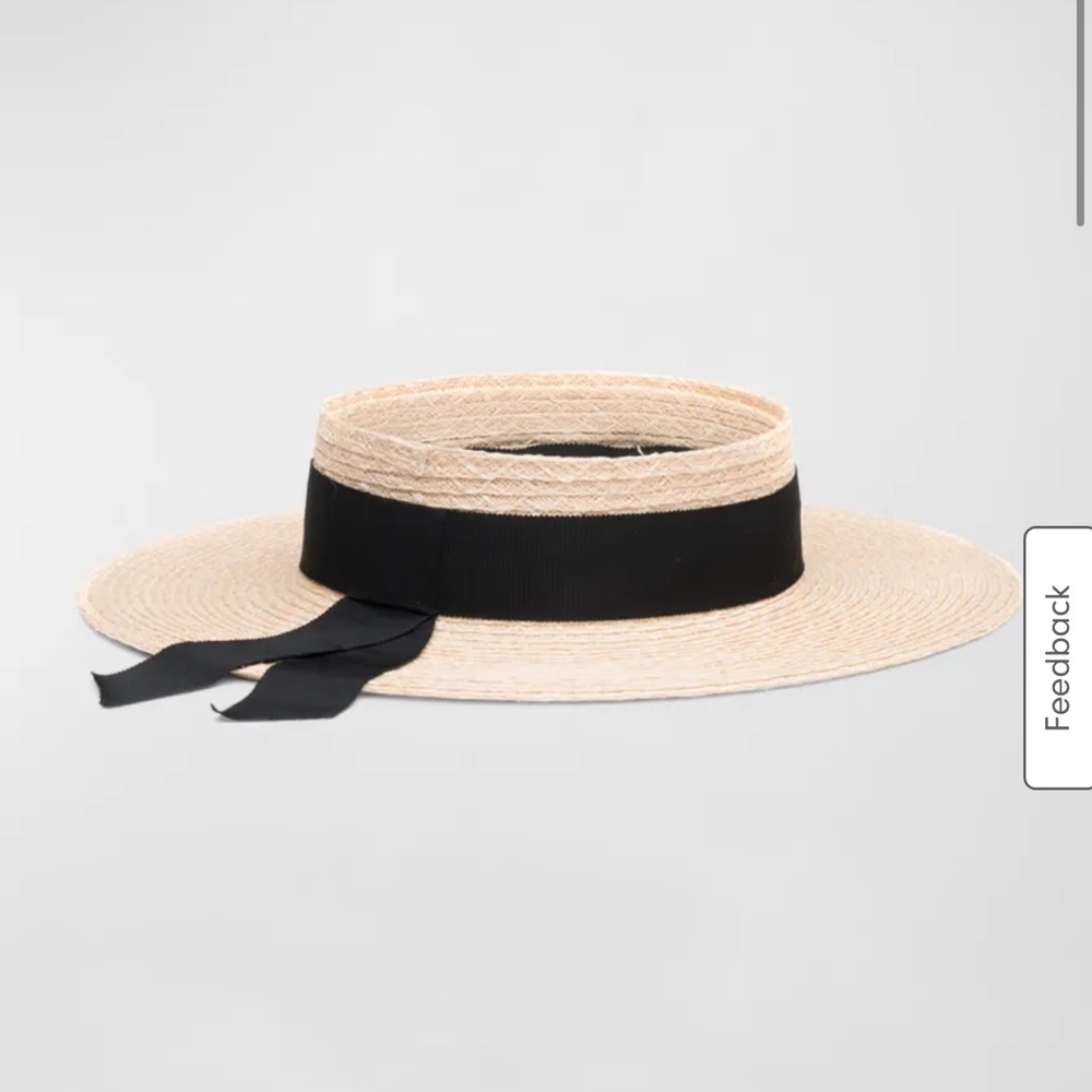 Eugenia Kim hat new no tags: Lettie grosgrain trimmed hemp blend visor - Picture 8 of 14